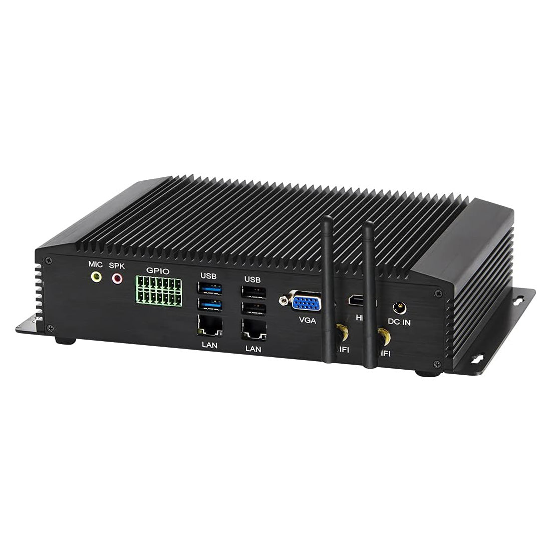Fanless Industrial PC, Mini Desktop Computer with Core i5 / i7, 6xCOM R232/ 422/485, Dual LAN, GPIO, Wi-Fi, HDMI, VGA, Windows 11 Pro