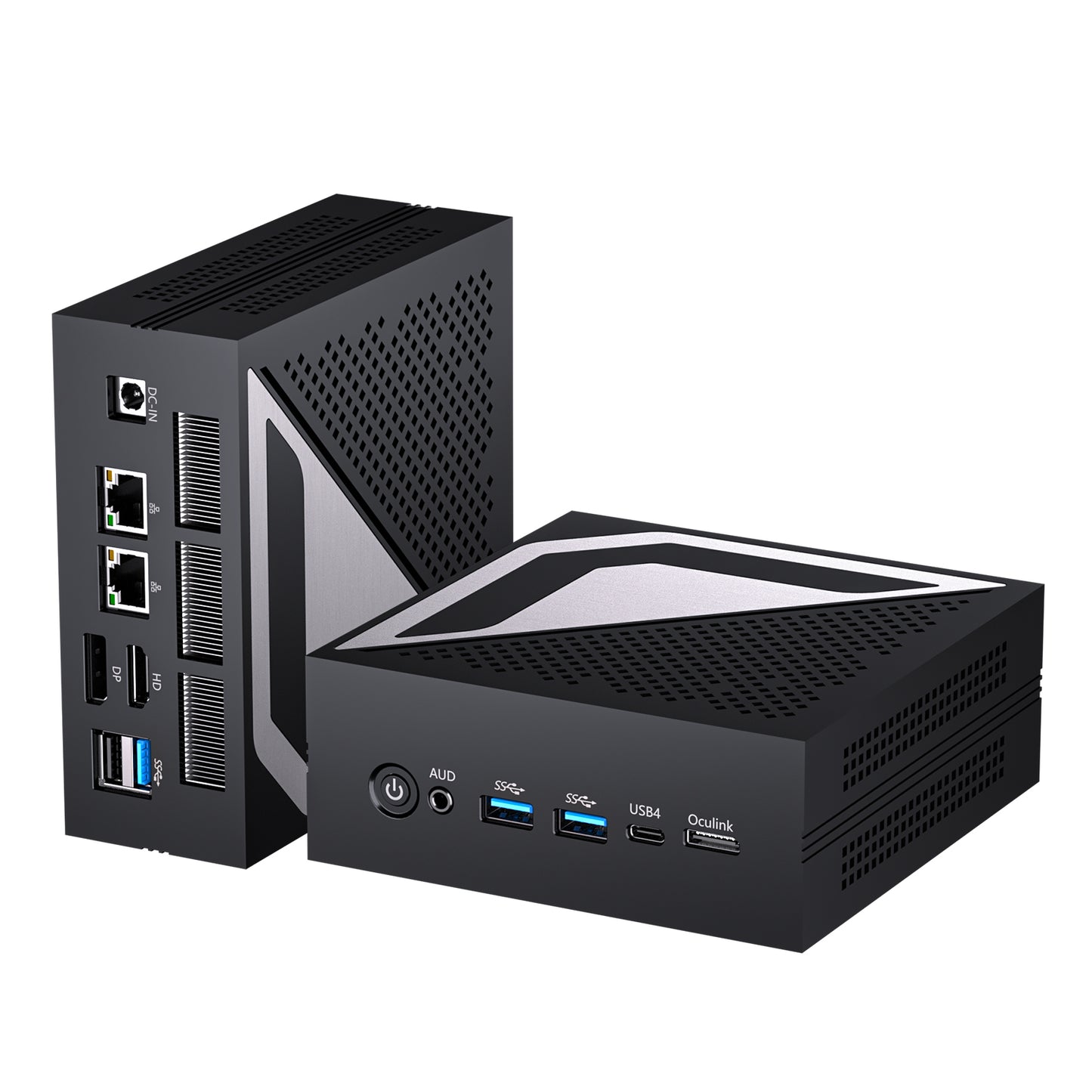 Mini AI PC with Ryzen AI 9 HX 370(12 Cores, Up to 5.1 GHz, Max 80 TOPS), 2 * 2.5G LAN, 1*HD, 1*DP, 1* USB4.0 Triple Display, Wi-Fi 6e, Windows 11 Pro