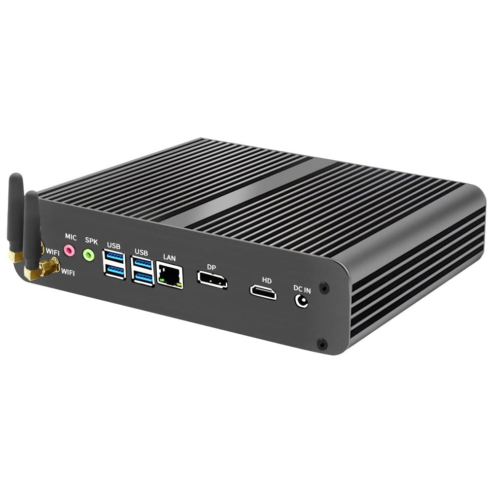 Fanless PC i7, Mini Desktop Computer with Core i7-1165G7, Passive Cooling, Dual Diplay, Wi-Fi 6, VESA, Windows 11 Pro