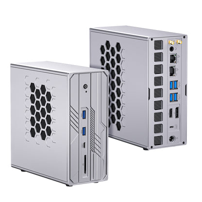 AI Mini PC with Ryzen AI Max+ 395 (16Cores, Upto 5.1GHz), 128GB LPDDR5X RAM Desktop Computer, Dual LAN (2.5GbE + 10GbE), WiFi 7, USB4.0, SD Reader, 4* Display, 8K