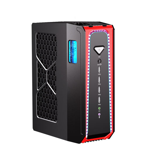 Mini Gaming PC Liquid Cooling, 13th Gen Core i9-13900F with DDR5 RAM PCIE4.0 SSD Desktop Computer, RTX4070 12G, 8K, 1*HDMI, 3*DisplayPort, Optical, WiFi 6e, Windows 11 Pro