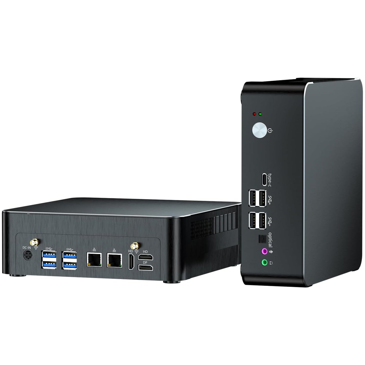 Mini PC i9, Desktop Computer with Core i9-9880H (Upto 4.8GHz), 2*HDMI, 1*DP, Dual 2.5G LAN, Optical, Wi-Fi 6E, Windows 11 Pro（COP）