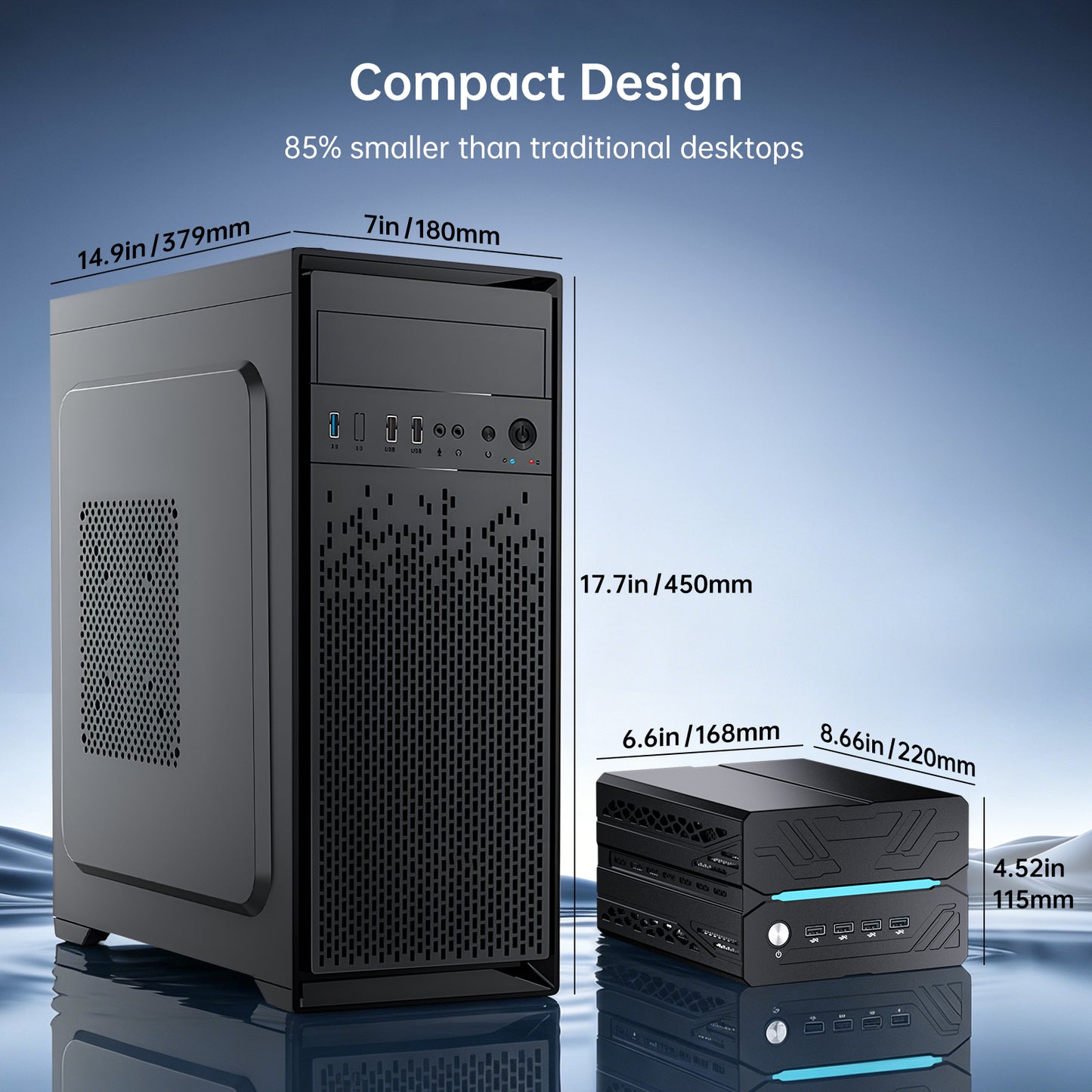 Mini AI PC - 14th Gen Intel Core i9-14900F 24-Core Processor, GeForce RTX 50 Serial Graphics, 8K, WiFi 6e, 4* Display, Windows 11 Pro