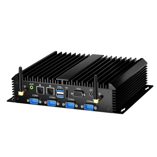 Безвентиляторный промышленный ПК, мини-компьютер с Core i3-5005U/ i5-4200U/ i7-5500U, две сетевые карты, 2/4*COM RS232, Wi-Fi, 1*HDMI 1*VGA, Windows 10 Pro 