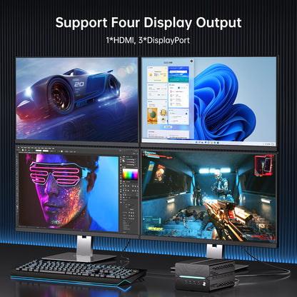 Mini AI PC - 14th Gen Intel Core i9-14900F 24-Core Processor, GeForce RTX 50 Serial Graphics, 8K, WiFi 6e, 4* Display, Windows 11 Pro
