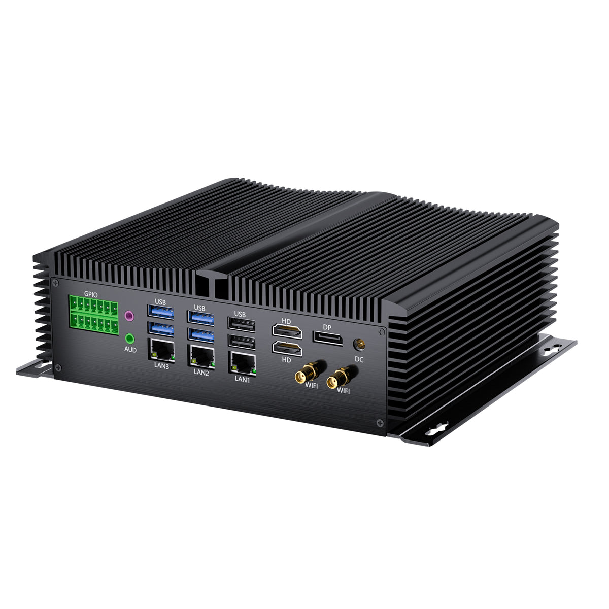 Fanless Industrial PC GK9000, Mini Desktop Computer, COM R232/ 422/485, Triple 2.5G LAN, GPIO, 4K, Wi-Fi, WOL Support, Wide Voltage, 2*HDMI, 1*DP, Windows 11 Pro