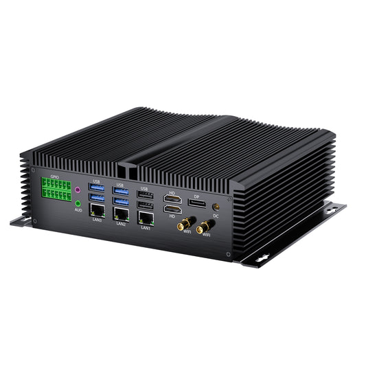 Fanless Industrial PC GK9000, Mini Desktop Computer, COM R232/ 422/485, Triple 2.5G LAN, GPIO, 4K, Wi-Fi, WOL Support, Wide Voltage, 2*HDMI, 1*DP, Windows 11 Pro
