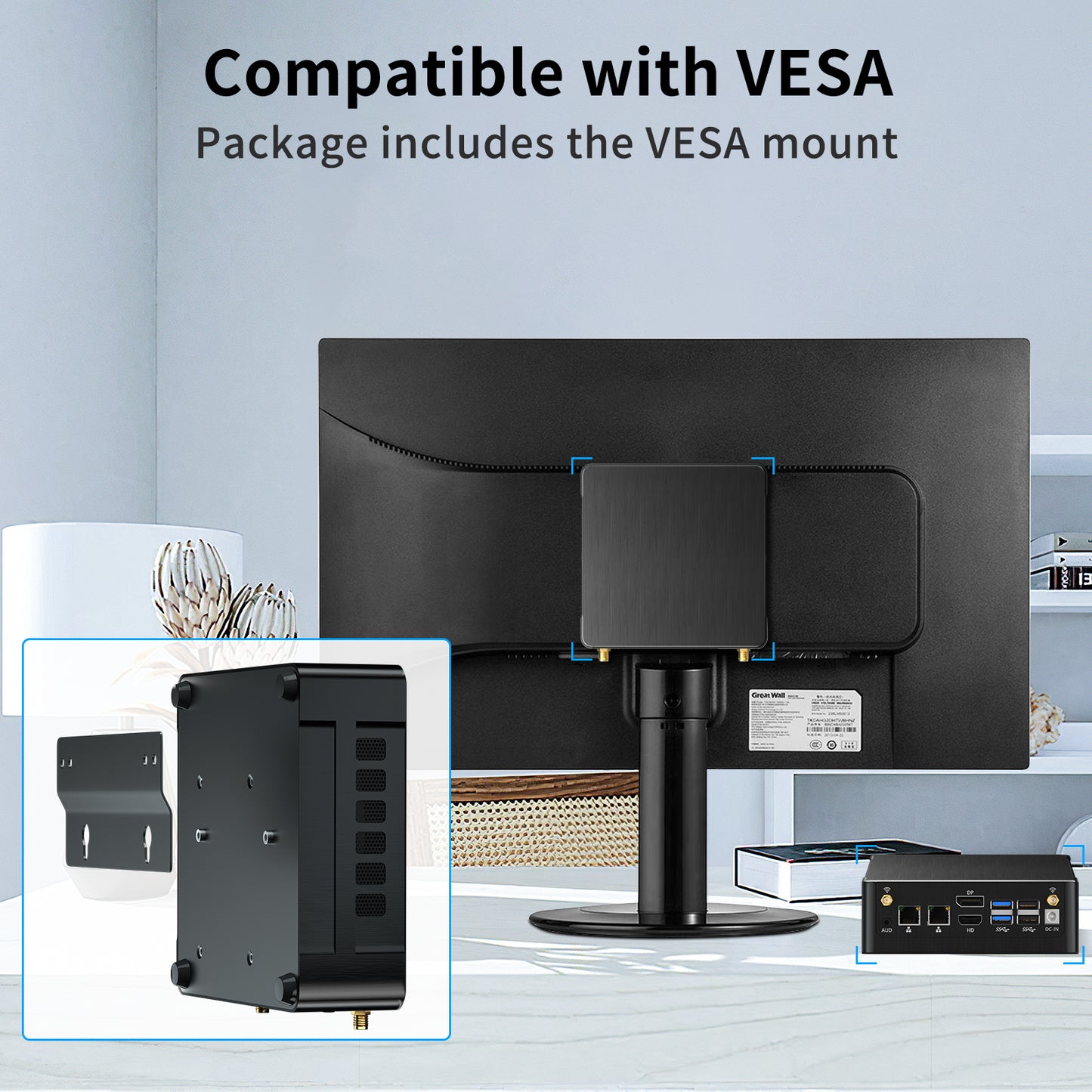 Mini PC with 12th/13th Gen Processor (i5-12450H/i7-12700H/i7-13700H/i9-12900H/i9-13900H)Desktop Computer, Triple Display, 2.5G LAN, WiFi 6e, VESA, Windows 11 Pro